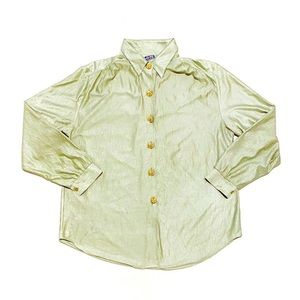 💖 SOLD 💖 Vintage 80s Laura Tyler Metallic Green Oversized Longline Top